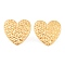 Ion Plating(IP) 304 Stainless Steel Stud Earrings for Women, Golden, Heart, 22x22mm