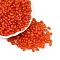 Transparent Glass Beads, Teardrop, Orange Red, 6x4x4mm, Hole: 1mm, about 6666pcs/1000g