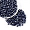 Opaque Colours Glass Seed Beads, Glazing Style, Lantern, Marine Blue, 6~6.5x5~5.5mm, Hole: 1.4~1.6mm, about 1730pcs/pound