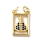 Rack Plating Brass Micro Pave Cubic Zirconia Pendants, Cadmium Free & Lead Free, Long-Lasting Plated, Real 18K Gold Plated, Rectangle with Skirt, Dark Blue, 16.5x10.5x2mm, Jump Ring: 5x0.8mm, 3.4mm Inner Diameter