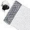 1M Polyester Mesh Fabric, with Plastic Beads, for DIY Veils Hats Fascinators, White, 250mm