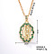 Retro Colorful Fashion Necklace with Shiny Rhinestones and Virgin Mary Pendant, 15.75 inch(400mm)