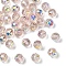 20Pcs Transparent Electroplate Glass Beads, Faceted, Round, Pink, 7.5x7mm, Hole: 1.2mm