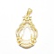 925 Sterling Silver Pendant Cabochon Open Back Settings, with Cubic Zirconia, Teardrop, with 925 Stamp, Golden, 38.5x21x4mm, Hole: 5x3mm, Tray: 16.5x8mm, Pin: 0.8mm