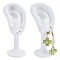 Gesso Earring Display Stands, Ear Shape, White, 4.3x4x10.3cm, Hole: 2mm