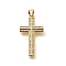 Rack Plating Brass Micro Pave Cubic Zirconia Pendants, Long-Lasting Plated, Lead Free & Cadmium Free, Cross Charms, Real 18K Gold Plated, 29x16x2.5mm, Hole: 5x3mm
