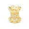 Brass Micro Pave Cubic Zirconia Spacer Beads, Lotus, Real 18K Gold Plated, 7.5x7mm, Hole: 2.5mm