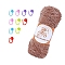 Wool Chunky Chenille Yarn, for Weaving, Knitting & Crochet, with Locking Stitch Marker, Rosy Brown, 3mm, about 131.23 Yards(120m)/Skein