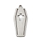 201 Stainless Steel Pendants, Coffin with Cross, Stainless Steel Color, 18x7.6x1mm, Hole: 1.2mm
