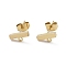 304 Stainless Steel Stud Earring Finding, Real 18K Gold Plated, Cuboid, 4.5x10mm, Hole: 1.5mm, Pin: 0.5mm