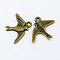 Alloy Pendants, Bird, Cadmium Free & Nickel Free & Lead Free, Antique Bronze, 17.5x22.5x1.5mm, Hole: 2mm