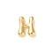 Brass Pendants, Real 18K Gold Plated, Letter H, 22.5x18.5x7mm, Hole: 2x3mm