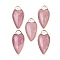 Natural Rhodonite Pendants, with Golden Tone Brass Findings, Heart Charms, 33.5x17x5.5~6.5mm, Hole: 6x5mm
