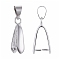 Brass Ice Pick Pinch Bails, Penant Bails, Cadmium Free & Nickel Free & Lead Free, Platinum, 19x10x4mm, Hole: 3.5x6.5mm
