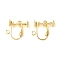 316 Surgical Stainless Steel Clip-on Earring Findings, Real 18K Gold Plated, 15x17x5.5mm