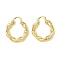 Brass Hoop Earrings, with 304 Stainless Steel Pins, Twisted Ring Shape, Real 18K Gold Plated, 34x31x6mm, Pin: 0.7x2mm