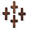 Natural Wood Pendants, Dyed, Cross, Saddle Brown, 30x17x4~4.5mm, Hole: 1.6mm