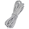 10M Round Imitation Leather Braided Cord, for Pillow Decor, Silver, 4mm, about 10.94 Yards(10m)/Roll