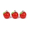 Spray Painted Opaque Resin Charms, Imitation Food, Apple Charm, with Platinum Tone Iron Loops, Red, 14.5x12~13mm, Hole: 2mm