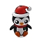 Christmas Theme Silicone Focal Beads, DIY Necklaces Making, Colorful, Penguin, 30x21x15mm, Hole: 2mm