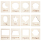 12Pcs MDF Geometric Shape Template, Wheat, 120x100x2mm