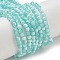 Crackle Glass Beads Strands, Rondelle, Cyan, 4.5mm, Hole: 0.7mm