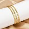 Hollow Out 304 Stainless Steel Cuff Bangles for Women, Ion Plating(IP), Real 18K Gold Plated, Inner Diameter: 2-1/8x2-1/2 inch(5.3x6.4cm)