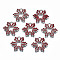 Alloy Enamel Pendants, Cadmium Free & Lead Free, Platinum, Snowflake, FireBrick, 23x25x1.5mm, Hole: 2x4mm