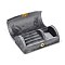 Arch Shaped Velvet Jewelry Set Storage Boxes, Travel Portable Jewelry Case, for Necklaces, Rings, Earrings and Pendants, Gray, 10.2x5.5x3.45cm
