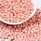 Baking Paint Luster Glass Seed Beads, Donut, Light Salmon, 4x2.5mm, Hole: 1mm, 275pcs/20g