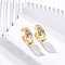 Rack Plating Brass Micro Pave Clear Cubic Zirconia Cuff Earrings for Women, Cadmium Free & Lead Free, Long-Lasting Plated, Real 18K Gold Plated, 15.5~16x6mm