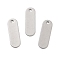 Non-Tarnish 304 Stainless Steel Pendants, Laser Cut, Rectangle Charm, Stainless Steel Color, 24x8x1mm, Hole: 1.8mm