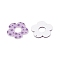 Flower Theme Printed Acrylic Pendants, Lilac, 33.5x33.5x2mm, Hole: 1.6mm