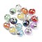 Transparent Resin Beads, Rondelle, with Glitter Powder and CCB Plastic Findings, Mixed Color, 12x11.5mm, Hole: 2.5mm