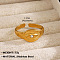 304 Stainless Steel with Crystal Rhinestone Adjustable Cuff Rings, Golden, Oval, Inner Diameter: 17mm