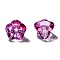 Transparent Czech Glass Beads, Two Tone, Flower, Medium Violet Red, 10x8mm, Hole: 2mm, about 120pcs/bag