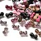 Luminous Opaque Resin Cabochons, Bowknot with Leopard Print Pattern, Glow in the Dark, Mixed Color, 4x9.50x3mm