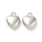 CCB Plastic Pendants, Heart Charms, Platinum, 14x11x5.5mm, Hole: 1.8mm