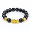 Pi Xiu & Natural Obsidian Round Beaded Stretch Bracelets for Women Men