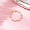 Natural Rutilated Quartz Beaded Stretch Rings, with Glass Seed Beads, Faceted Round, Inner Diameter: 20mm