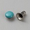 Brass Garment Rivets, for Clothes Bag Shoes Leather Craft, Turquoise, 4x2.5mm, Hole: 2mm