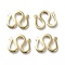 Brass S Hook Clasps, M Clasp, Long-Lasting Plated, Real 24K Gold Plated, 9x10x1mm