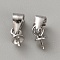 925 Sterling Silver Peg Bails, Platinum, 6x3mm, Hole: 3x4mm, Pin: 0.6mm