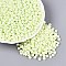 Opaque Glass Seed Beads, Round Hole, Rondelle, Pale Green, 4~4.5x2~3mm, Hole: 0.9~1mm, about 6430pcs/pound