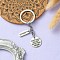 Alloy Keychain, Flat Round & Rectangle with Word, Antique Silver & Platinum, 7.4cm