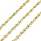 Brass Enamel Link Chains, wiht Spool, Long-Lasting Plated, Soldered, Lead Free & Cadmium Free, Light Green, Links: 9x4.5x2mm