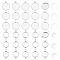 DIY Flat Round Pendant Making Kits, Including 304 Stainless Steel Cabochons Pendants & Connectors Settings, Transparent Glass Cabochons, Stainless Steel Color, Settings: 60pcs/box
