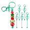 5Pcs Alloy and Brass Bar Beadable Keychain for Jewelry Making DIY Crafts, with Lobster Clasps, Dark Turquoise, 15.8x2.4cm