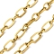 304 Stainless Steel Cable Chains, Unwelded, with Spool, Ion Plating(IP), Golden, 9.5x5x1mm