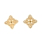 304 Stainless Steel Stud Earrings, Real 18K Gold Plated, Rhombus, 12.5x12.5mm